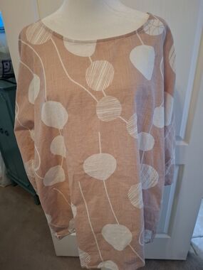 Women's Dusty Pink Printed Boatneck Tunic Blouse